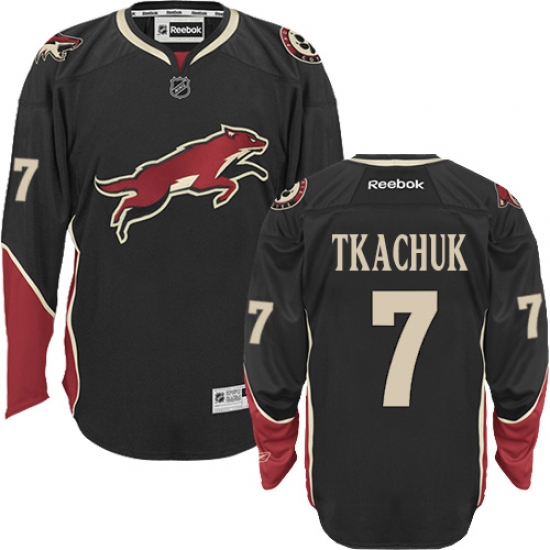 Men's Reebok Arizona Coyotes #7 Keith Tkachuk Premier Black Third NHL Jersey - Ujersey