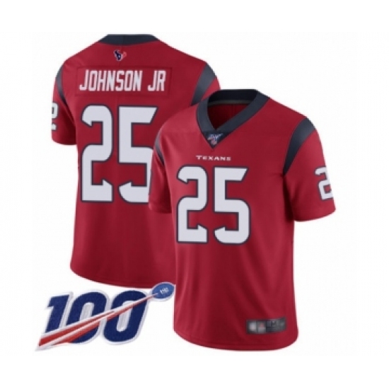 Youth Houston Texans #25 Duke Johnson Jr Red Alternate Vapor Untouchable Limited Player 100th Season Football Jersey - Ujersey