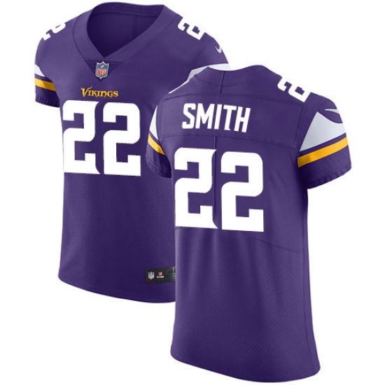 Men's Nike Minnesota Vikings #22 Harrison Smith Purple Team Color Vapor Untouchable Elite Player NFL Jersey - Ujersey