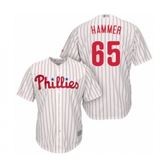 Youth Philadelphia Phillies #65 JD Hammer Authentic White Red Strip Home Cool Base Baseball Player Jersey - Ujersey