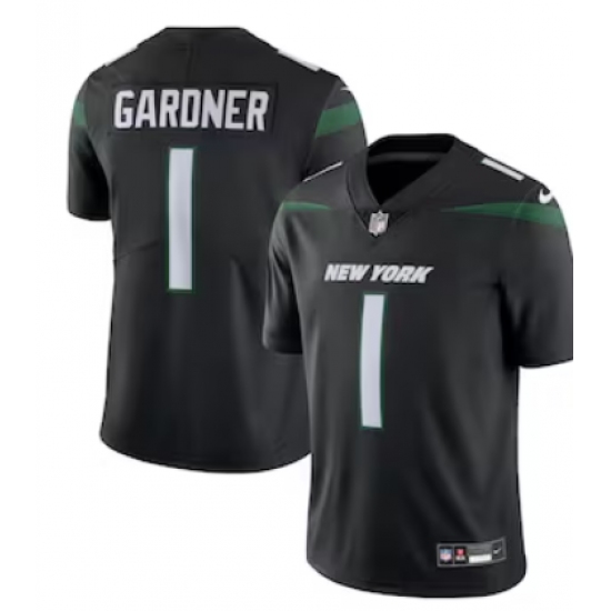 Men's Nike New York Jets #1 Ahmad Sauce Gardner Black Vapor Untouchable Limited Jersey - Ujersey