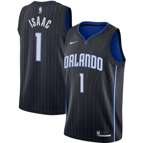 Men's Orlando Magic #1 Jonathan Isaac Nike Black 2020-21 Swingman Jersey - Ujersey