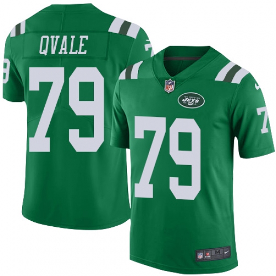 Youth Nike New York Jets #79 Brent Qvale Limited Green Rush Vapor Untouchable NFL Jersey - Ujersey