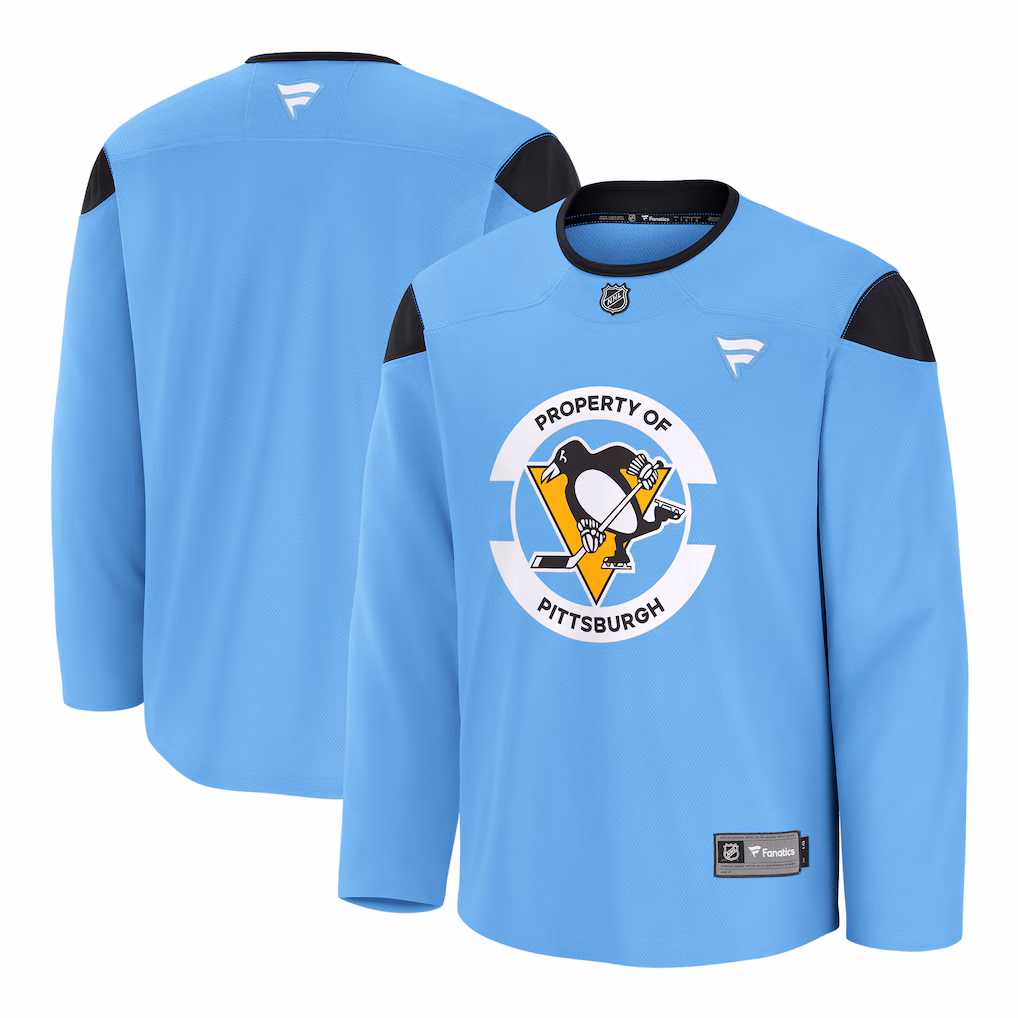 Men's Pittsburgh Penguins Fanatics Blue Practice Jersey - SUjersey01