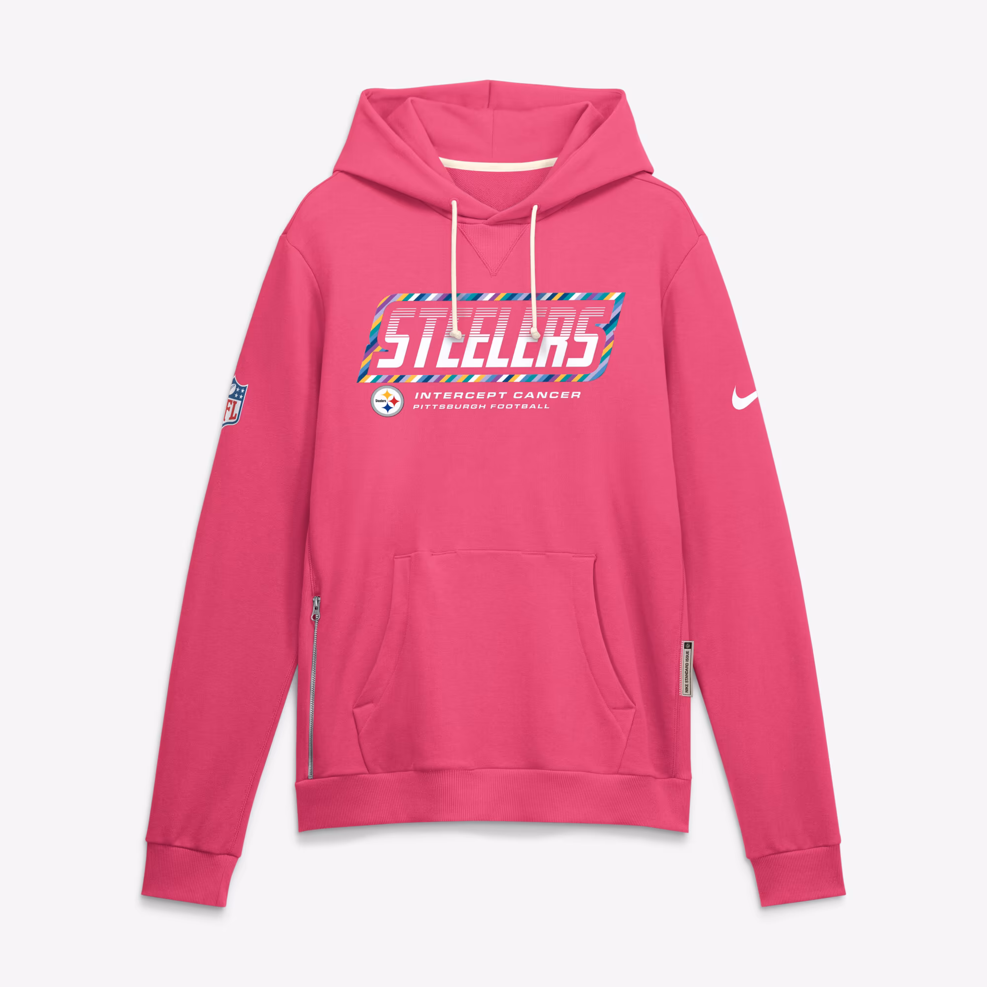 Men's Pittsburgh Steelers Nike Pink 2026 NFL Crucial Catch Sideline Standard Issue Dri-FIT Pullover Hoodie - SUjersey01
