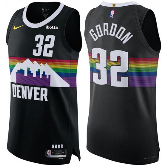 Men's Denver Nuggets #32 Aaron Gordon Black 2025-26 City Edition Stitched Basketball Jersey - Ujersey