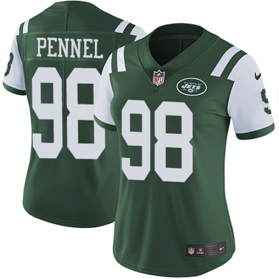 Women's Nike New York Jets #98 Mike Pennel Elite Green Team Color NFL Jersey - Ujersey
