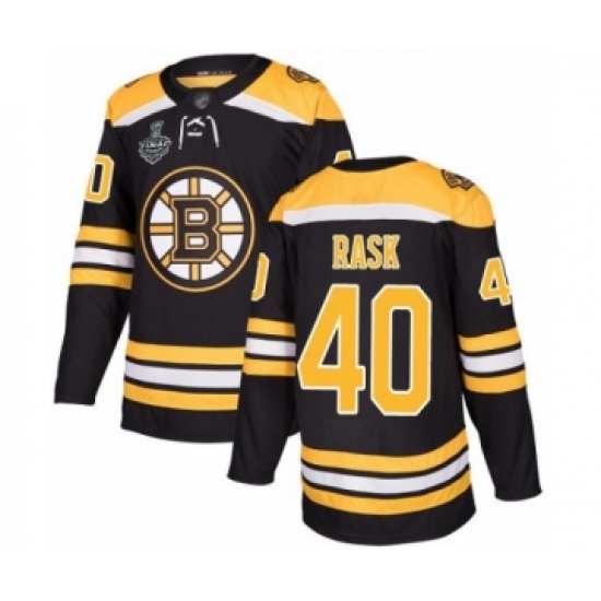 Youth Boston Bruins #40 Tuukka Rask Authentic Black Home 2019 Stanley Cup Final Bound Hockey Jersey - Ujersey