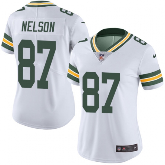 Women's Nike Green Bay Packers #87 Jordy Nelson White Vapor Untouchable Limited Player NFL Jersey - Ujersey