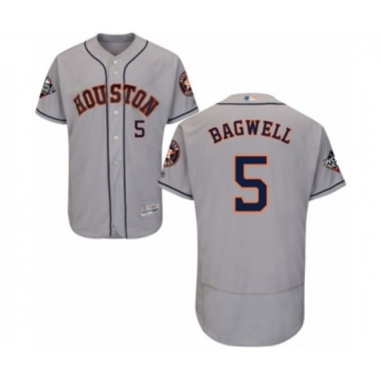 Men's Houston Astros #5 Jeff Bagwell Grey Road Flex Base Authentic Collection 2019 World Series Bound Baseball Jersey - Ujersey