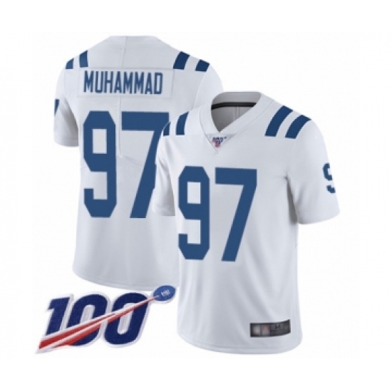 Men's Indianapolis Colts #97 Al-Quadin Muhammad White Vapor Untouchable Limited Player 100th Season Football Jersey - Ujersey