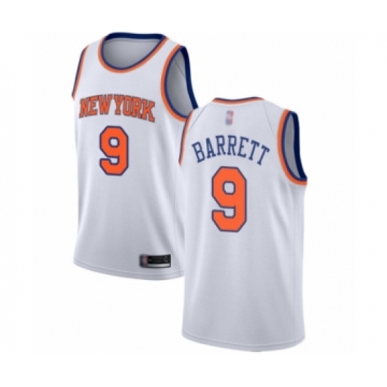Men's New York Knicks #9 RJ Barrett Authentic White Basketball Jersey - Association Edition - Ujersey