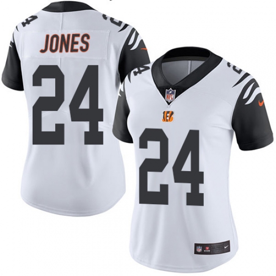Women's Nike Cincinnati Bengals #24 Adam Jones Limited White Rush Vapor Untouchable NFL Jersey - Ujersey