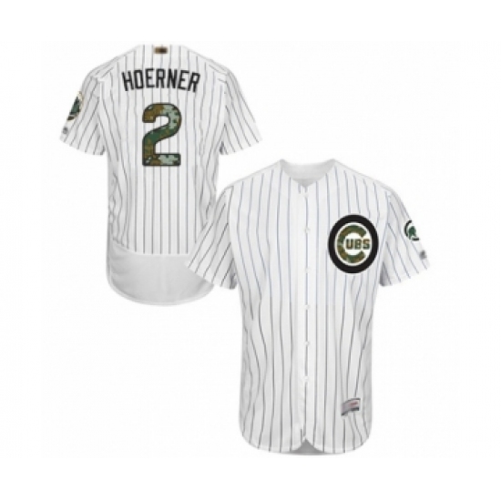 Men's Chicago Cubs #2 Nico Hoerner Authentic White 2016 Memorial Day Fashion Flex Base Baseball Player Jersey - Ujersey
