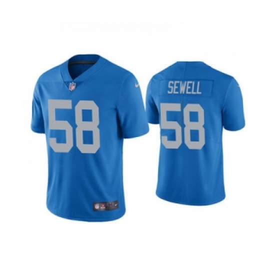 Men's Detroit Lions #58 Penei Sewell 2021 Football Draft Blue Vapor Untouchable Stitched Limited Jersey - Ujersey