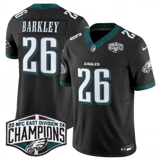 Men's Philadelphia Eagles #26 Saquon Barkley Black 2024 New NFC East Champions F.U.S.E. Vapor Untouchable Limited Stitched Football Jersey - Ujersey