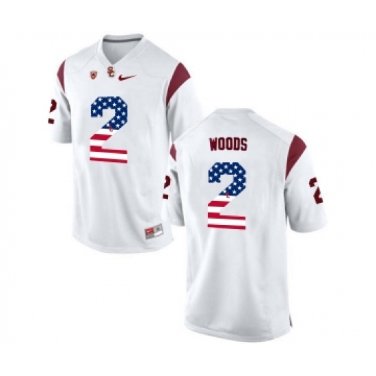 USC Trojans 2 Robert Woods White USA Flag College Football Jersey - Ujersey