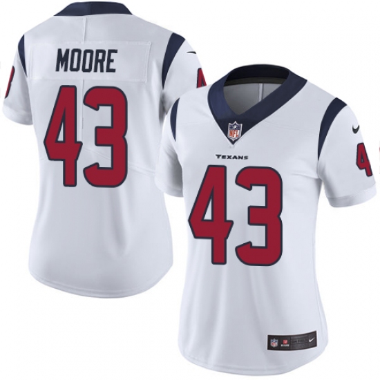 Women's Nike Houston Texans #43 Corey Moore White Vapor Untouchable Limited Player NFL Jersey - Ujersey
