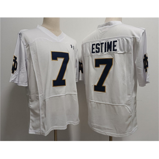 Men's USC Trojans #7 Audric Estime White With Name Stitched Jersey - Ujersey