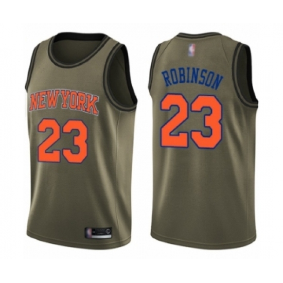 Men's New York Knicks #23 Mitchell Robinson Swingman Green Salute to Service Basketball Jersey - Ujersey