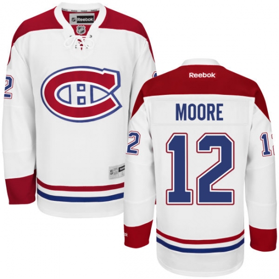 Women's Reebok Montreal Canadiens #12 Dickie Moore Authentic White Away NHL Jersey - Ujersey