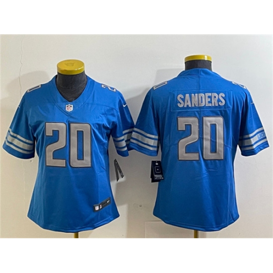 Women's Detroit Lions #20 Barry Sanders Blue Vapor Limited Stitched Football Jersey - Ujersey