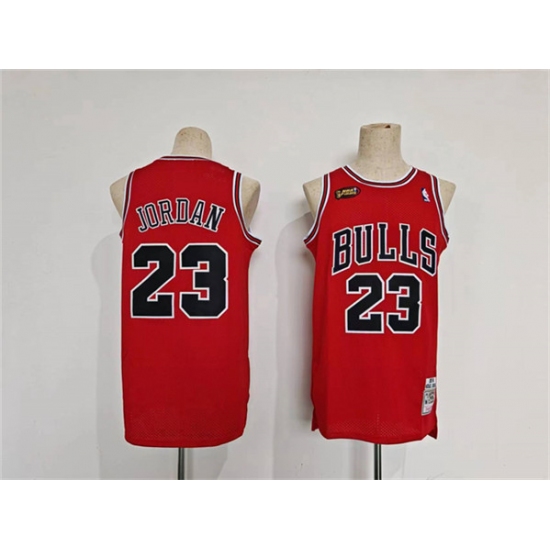 Men's Chicago Bulls #23 Michael Jordan Red Throwback Stitched Basketball Jersey - Ujersey