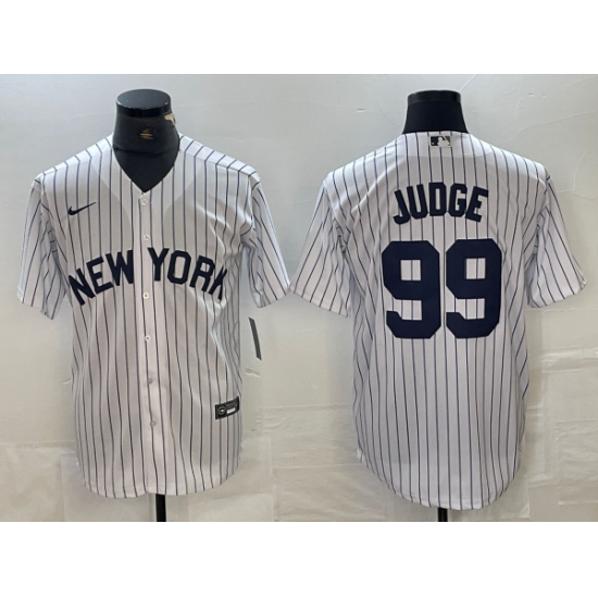 Men's New York Yankees #99 Aaron Judge White 2024 Cool Base Stitched Jerseys - Ujersey