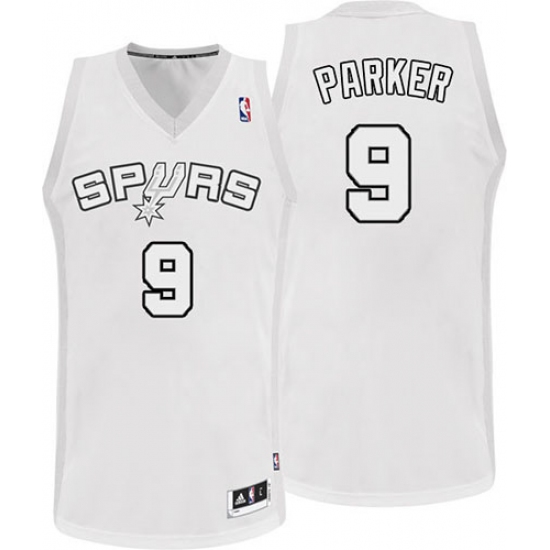 Men's Adidas San Antonio Spurs #9 Tony Parker Authentic White Winter On-Court NBA Jersey - Ujersey