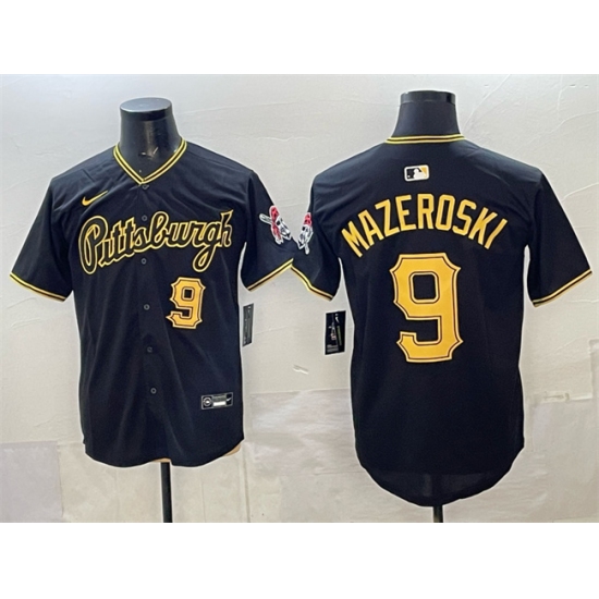 Men's Pittsburgh Pirates #9 Bill Mazeroski Black Limited Stitched Baseball Jersey - Ujersey