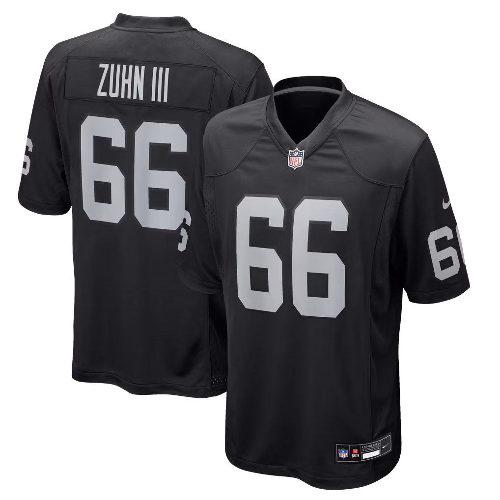 Men's Las Vegas Raiders Trey Zuhn III Nike Black Team Game Jersey