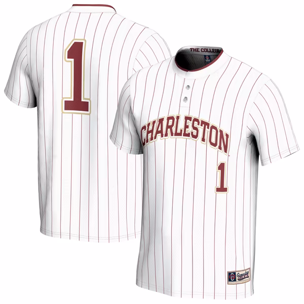 Youth GameDay Greats White Charleston Cougars Lightweight Collegiate Softball Fashion Jersey - U-jersey