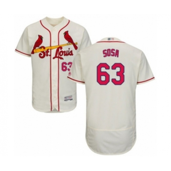 Men's St. Louis Cardinals #63 Edmundo Sosa Cream Alternate Flex Base Authentic Collection Baseball Player Jersey - Ujersey