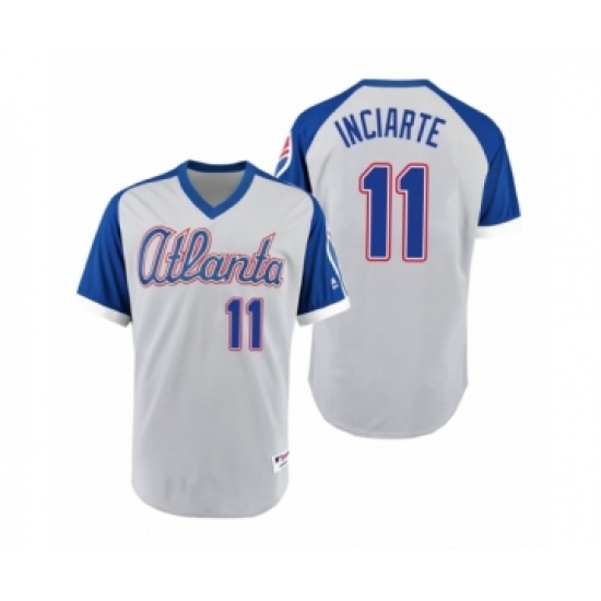 Youth Braves #11 Ender Inciarte Gray Royal 1979 Turn Back the Clock Authentic Jersey