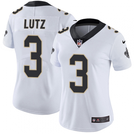 Women's Nike New Orleans Saints #3 Will Lutz Elite White NFL Jersey