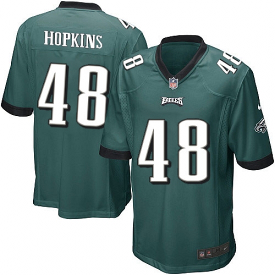 Men's Nike Philadelphia Eagles #48 Wes Hopkins Game Midnight Green Team Color NFL Jersey - Ujersey