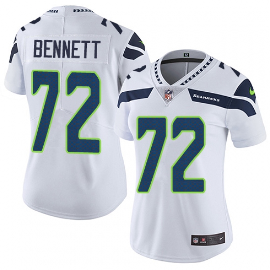 Women's Nike Seattle Seahawks #72 Michael Bennett White Vapor Untouchable Limited Player NFL Jersey - Ujersey