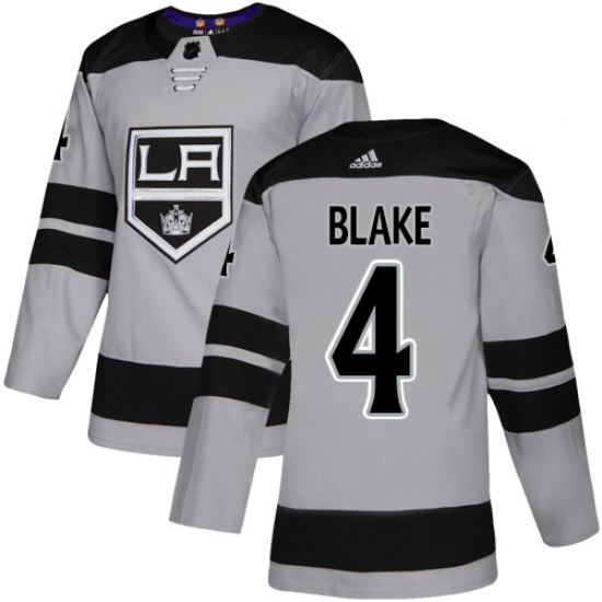 Youth Adidas Los Angeles Kings #4 Rob Blake Authentic Gray Alternate NHL Jersey - Ujersey