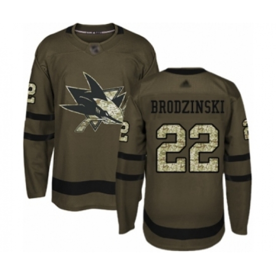 Youth San Jose Sharks #22 Jonny Brodzinski Premier Teal Green Home Hockey Jersey - Ujersey