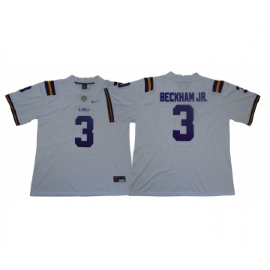 LSU Tigers 3 Odell Beckham Jr. White Nike College Football Jersey - Ujersey