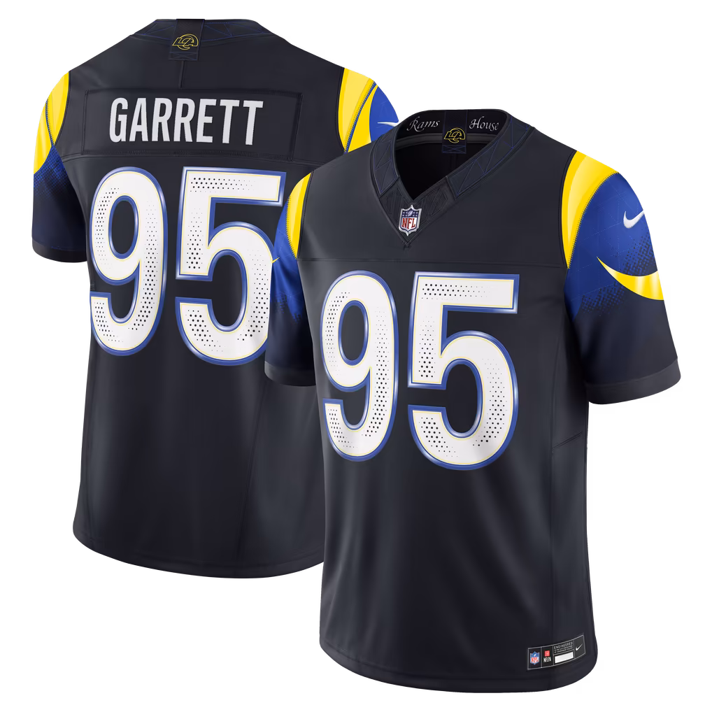 Men's Los Angeles Rams Myles Garrett Nike Dark Blue Rivalries Collection Stitched Limited Jersey - U-jersey