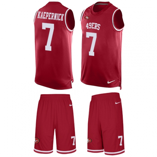 Men's Nike San Francisco 49ers #7 Colin Kaepernick Limited Red Tank Top Suit NFL Jersey - Ujersey