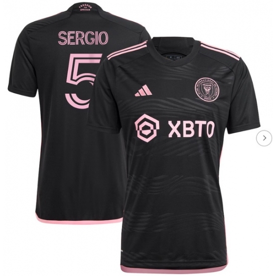 Men's Inter Miami CF Sergio Busquets adidas Black 2023 La Noche Replica Player Jersey - Ujersey
