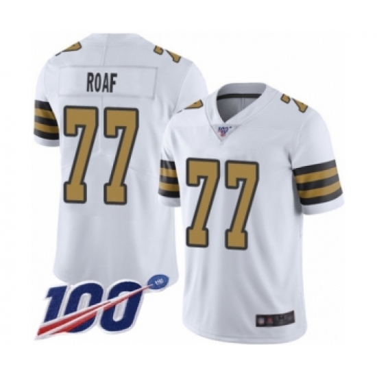 Men's New Orleans Saints #77 Willie Roaf Limited White Rush Vapor Untouchable 100th Season Football Jersey - Ujersey