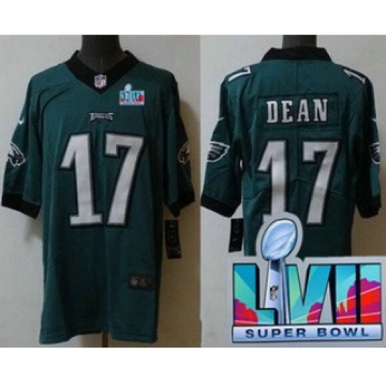 Men's Philadelphia Eagles #17 Nakobe Dean Limited Green Super Bowl LVII Vapor Jersey - Ujersey