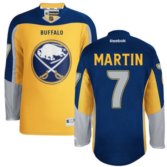 Youth Reebok Buffalo Sabres #7 Rick Martin Authentic Gold Third NHL Jersey - Ujersey