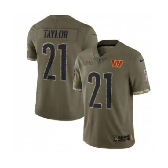 Men's Washington Commanders #21 Sean Taylor 2022 Olive Salute To Service Limited Stitched Jersey - Ujersey