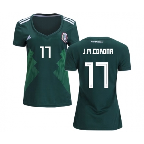 Women's Mexico #17 J.M.Corona Home Soccer Country Jersey