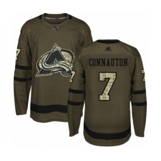 Men's Colorado Avalanche #7 Kevin Connauton Authentic Green Salute to Service Hockey Jersey - Ujersey