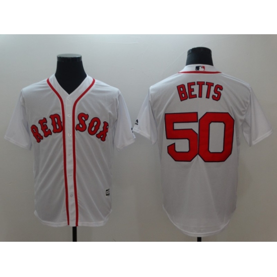 Men's Boston Red Sox #50 Mookie Betts White Authentic Jersey - Ujersey